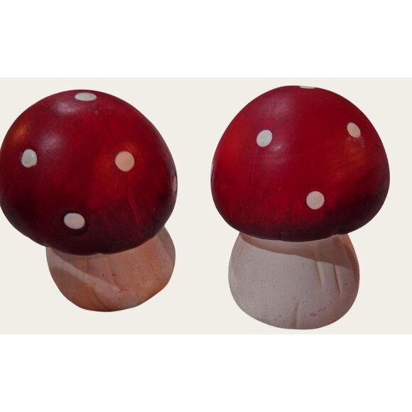 Set Of 5 Red & White Ceramic Mushroom Decorations new - Picture 4 of 7